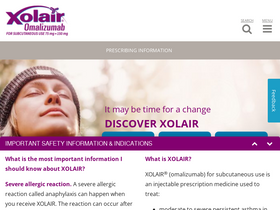 'xolair.com' screenshot