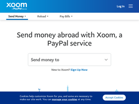 'xoom.com' screenshot