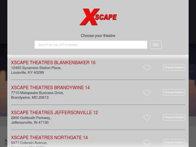 'xscapetheatres.com' screenshot