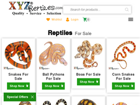 'xyzreptiles.com' screenshot