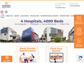 'yashodahospitals.com' screenshot