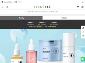 'yesstyle.com' screenshot