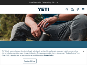 'yeti.com' screenshot