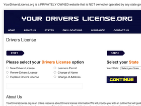 'yourdriverslicense.org' screenshot