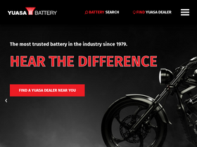 'yuasabatteries.com' screenshot