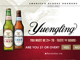 'yuengling.com' screenshot