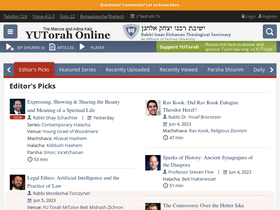'yutorah.org' screenshot