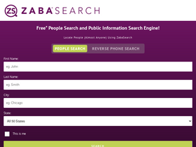 'zabasearch.com' screenshot