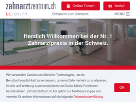'zahnarztzentrum.ch' screenshot