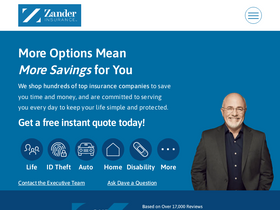 'zanderins.com' screenshot