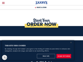 'zaxbys.com' screenshot