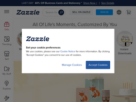'zazzle.ca' screenshot