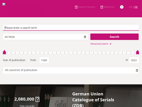 'zdb-katalog.de' screenshot