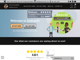 'zealcards.com' screenshot
