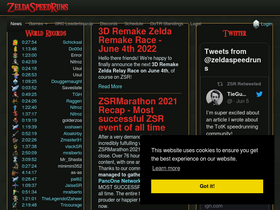 'zeldaspeedruns.com' screenshot