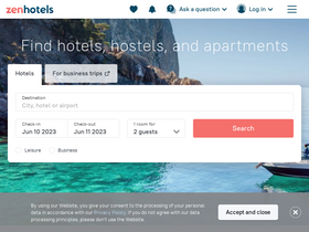 'zenhotels.com' screenshot