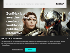 'zenimax.com' screenshot