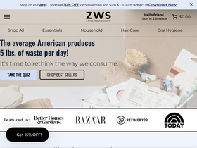 'zerowastestore.com' screenshot