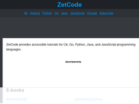 'zetcode.com' screenshot
