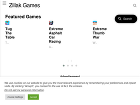 'zillakgames.com' screenshot