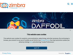 'zimbra.com' screenshot
