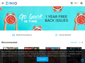 'zinio.com' screenshot