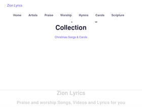 'zionlyrics.com' screenshot