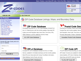 'zip-codes.com' screenshot