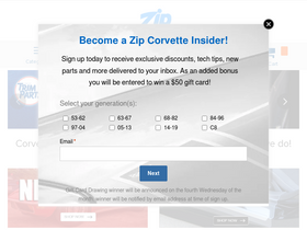 'zip-corvette.com' screenshot