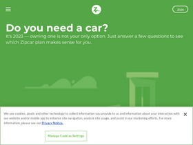 'zipcar.com' screenshot