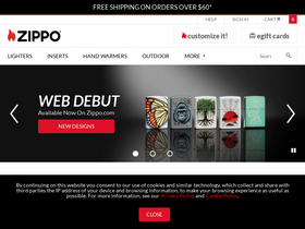 'zippo.com' screenshot