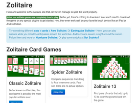 'zolitaire.com' screenshot
