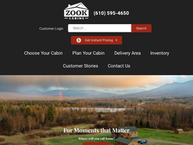 'zookcabins.com' screenshot