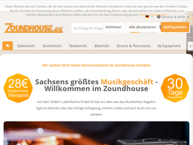 'zoundhouse.de' screenshot