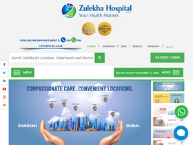 'zulekhahospitals.com' screenshot