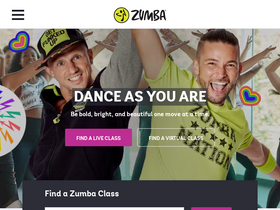 'zumba.com' screenshot
