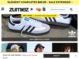 'zumiez.com' screenshot